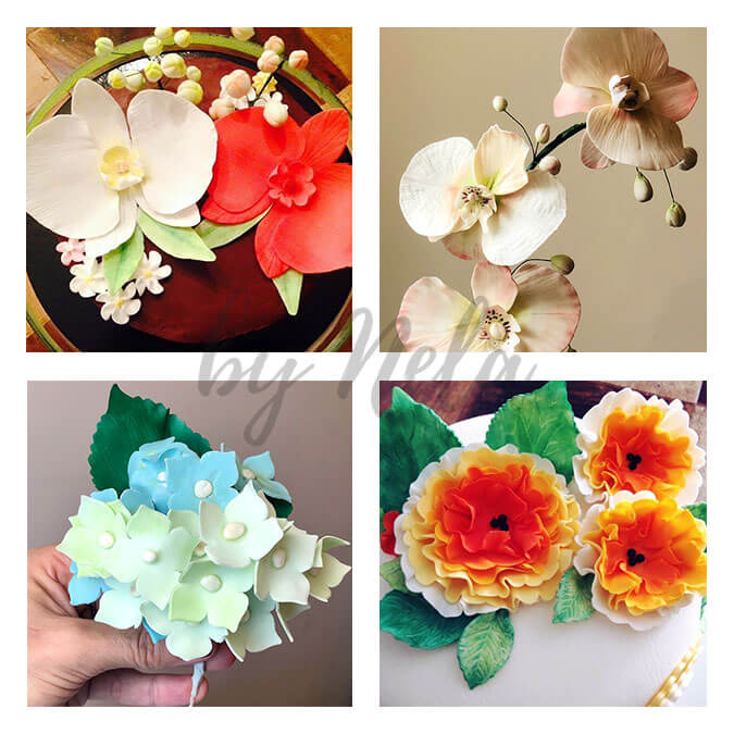 Collage de Bouquets de pasta de azúcar